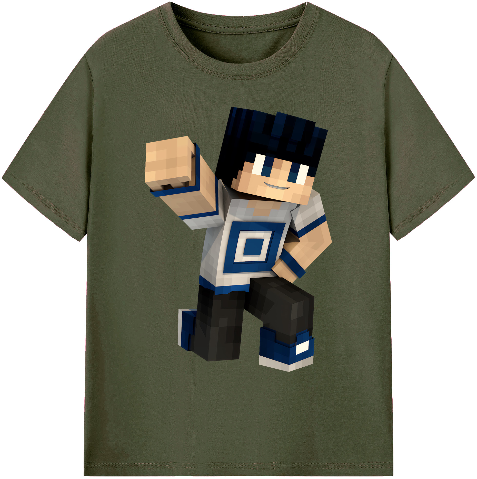 （画像用） マインクラフト ブロックの世界 Minecraft MC Block world 綿100％ メンズ半袖Tシャツ｜肌触りやわらか＆通気性